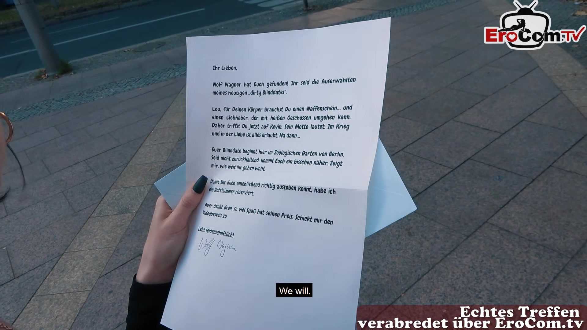 German skinny punk student teen 18+ public pick up street casting for EroCom Date POV