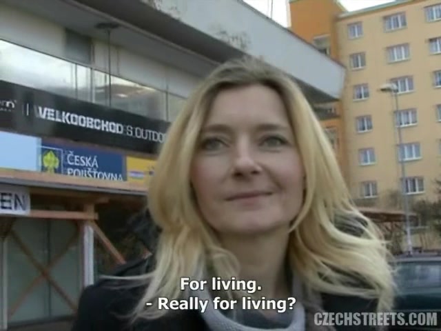 Blonde Czech MILF Jitka slobbers on a big pecker