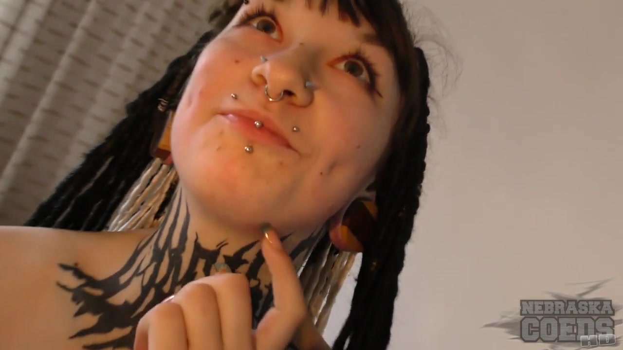 Tiny Tattoo Girl Andy teen 18+ Big Black Dildo Stretched To Her Small Holes Limit - NebraskaCoeds