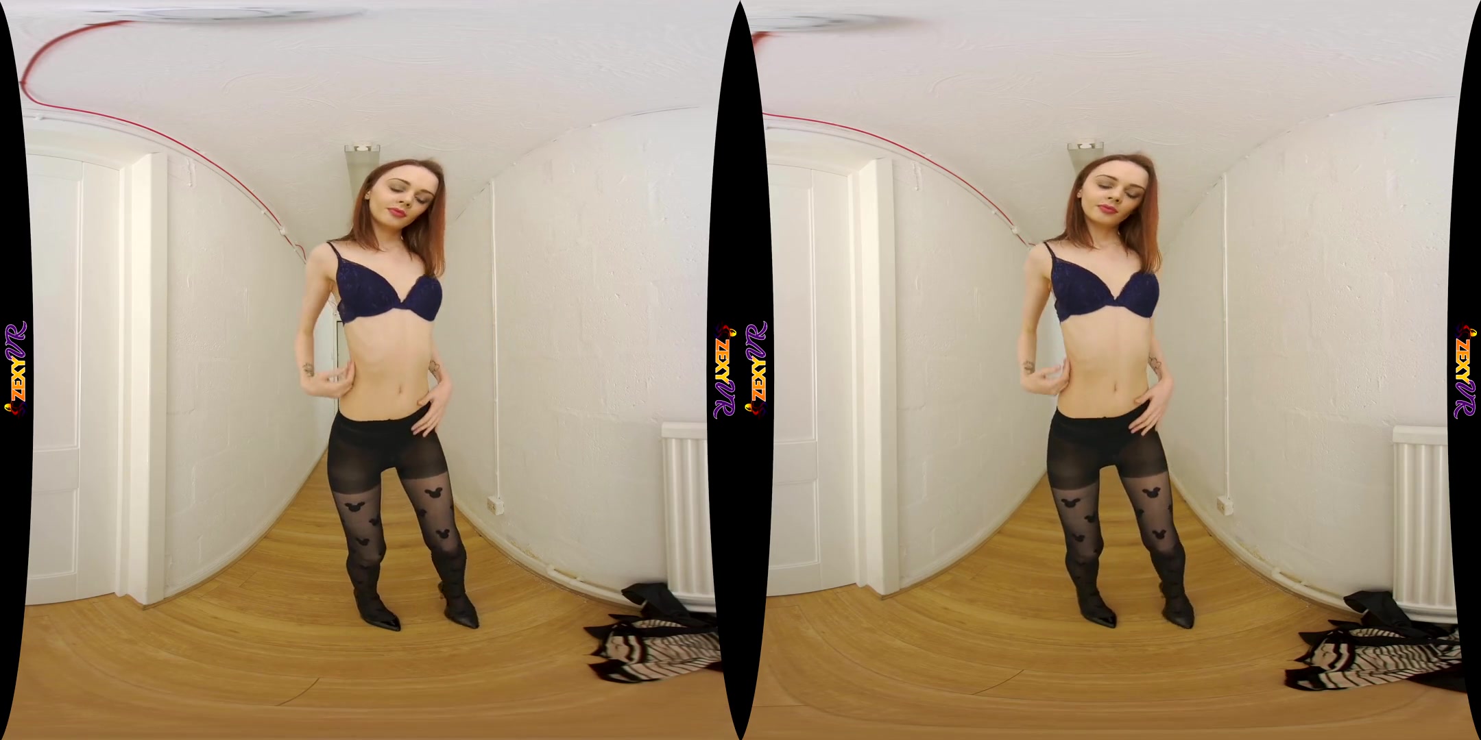 Stockings - Skinny Petite Stockings Shaved Striptease