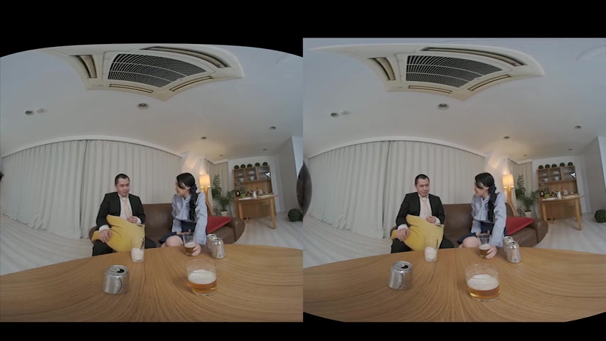 Saori Miyazawa [VR] Shh! If you don't keep quiet, you'll get caught: Next to my colleague when drinking at home - Caribbeancom