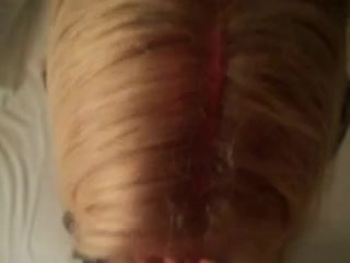 Slutty blonde taking my shaft deep in her throat
