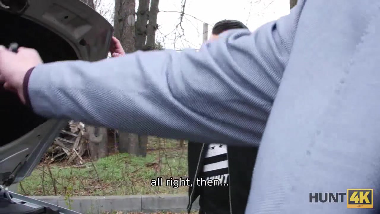 HUNT4K. Couple has no money for car so why teen 18+ redhead undresses