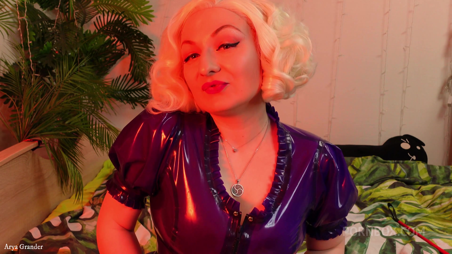 Strap-on Fuck - you are in chastity cage - Lick my sweat and squirt! (Arya Grander) Humiliation POV - PissVids
