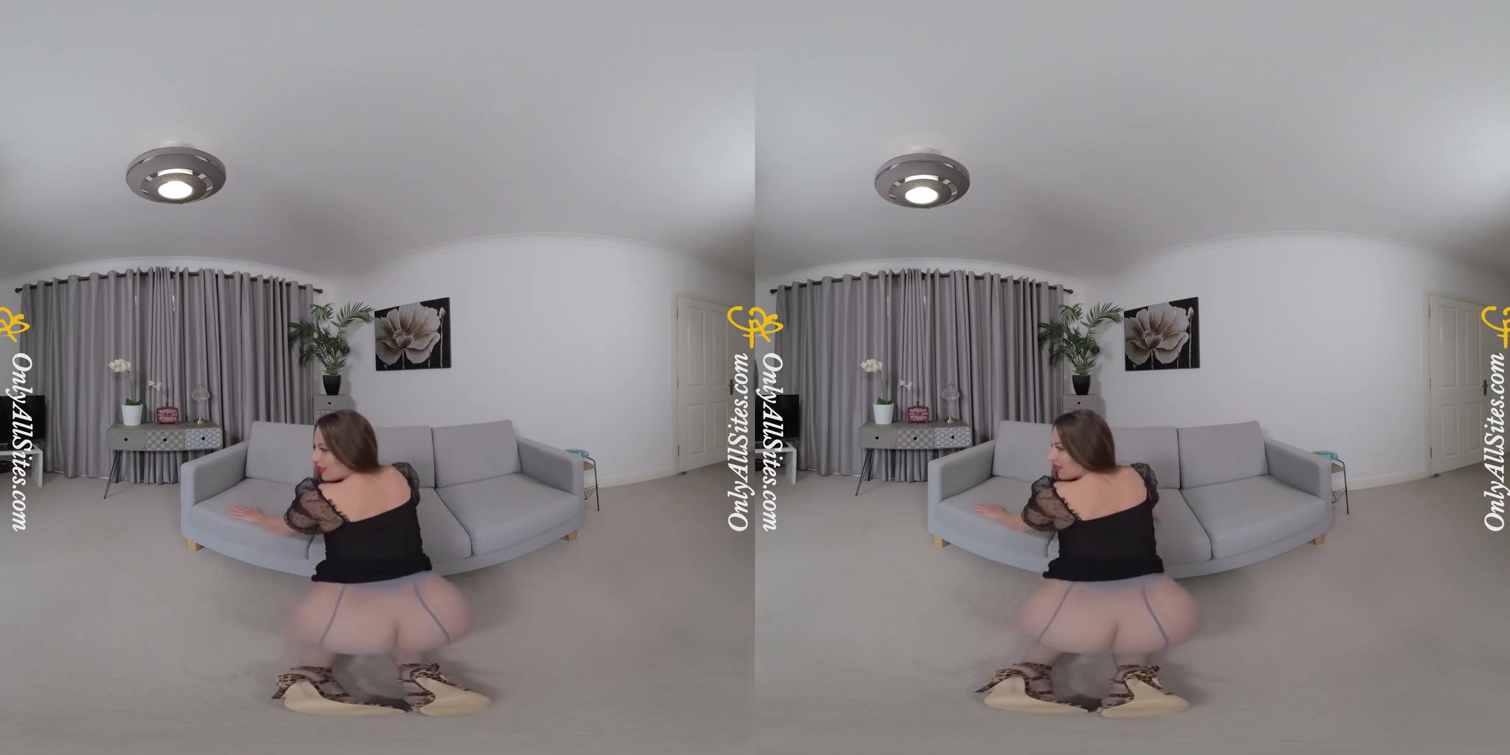 Monika Lara Smith - After the Party The Cocktail Dress Comes Off - Redhead Striptease Solo Model Nylons