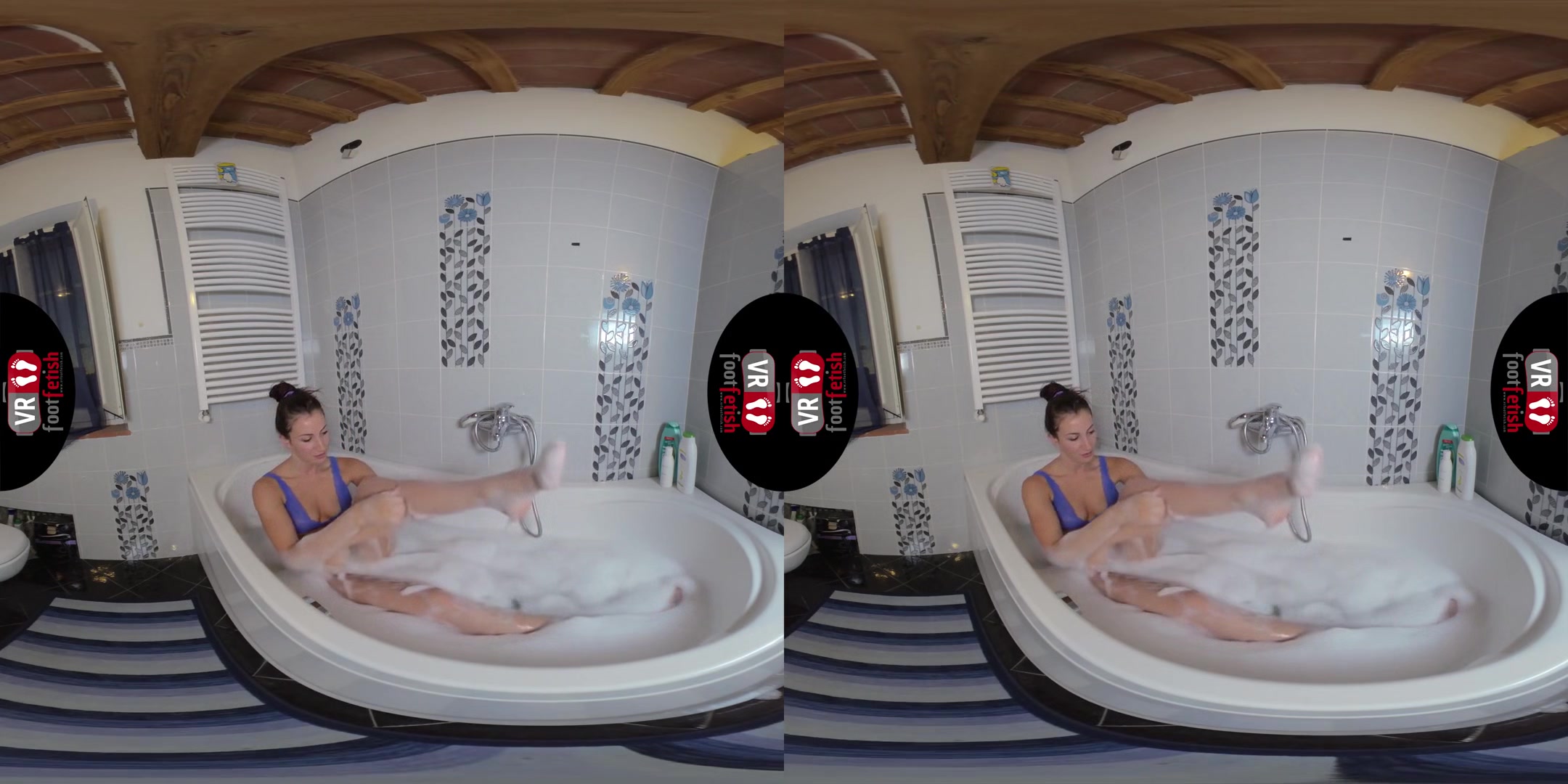 Insanely Sexy Lilian Takes A Bath With Her Nylons On; Leg and Foot Fetish Virtual Reality Solo