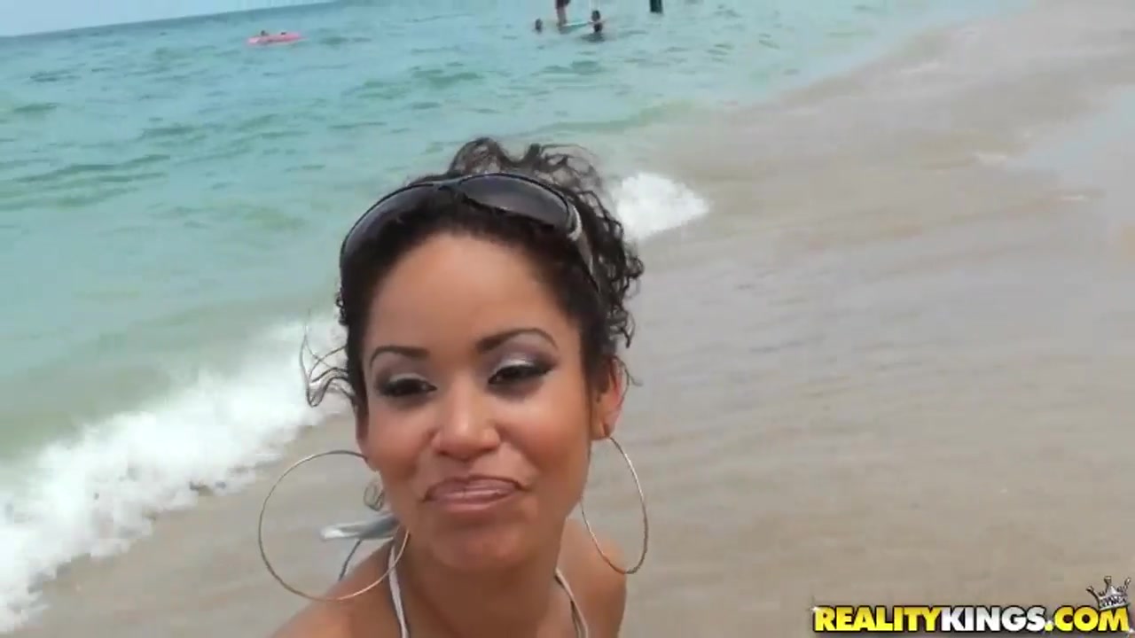 Sexy teen 18+ Latina Mercedes Cash Has Some Fun At The Beach