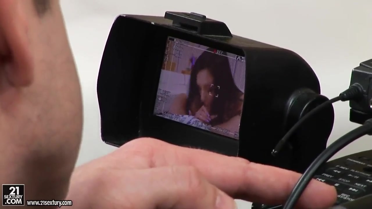 Brunette Aletta Ocean has fun with cameraman