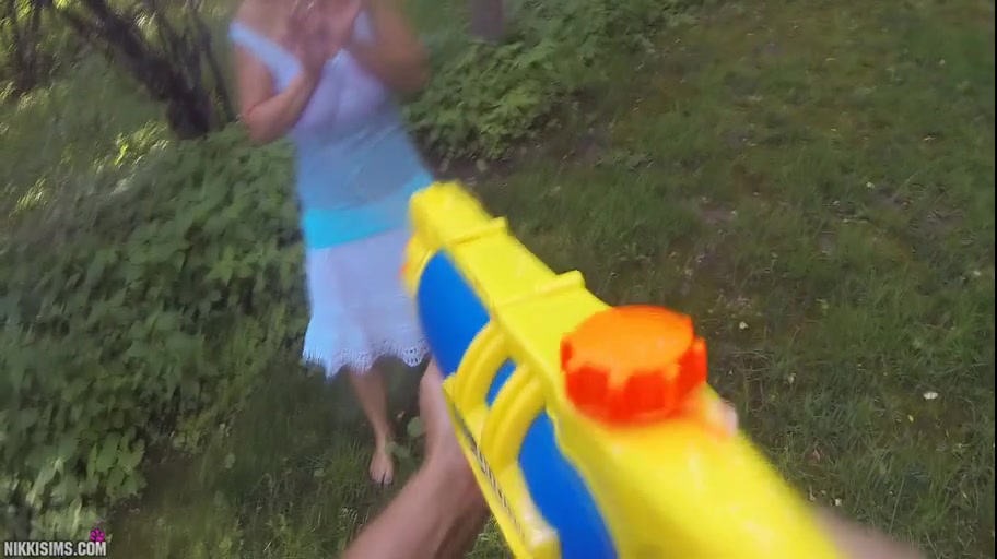 Nikki Attacked By Squirtgun