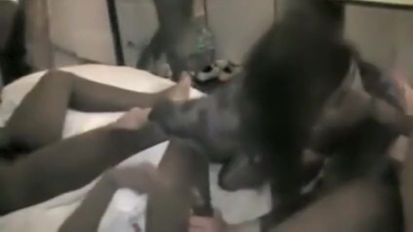 Two French Crossdressers Gangbanged