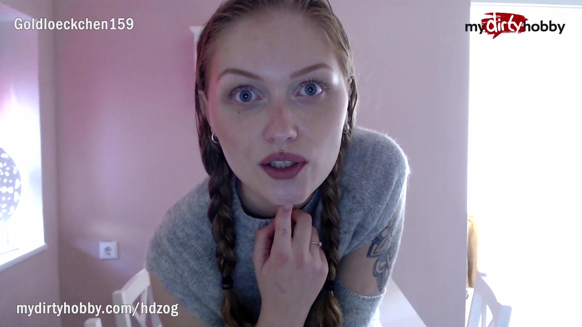MyDirtyHobby - Young amateur teen 18+ rides her dildo while parents are away