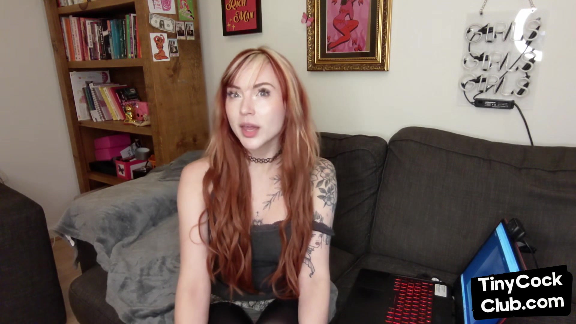 SPH solo tattooed babe talks dirty and humiliates smallcocks