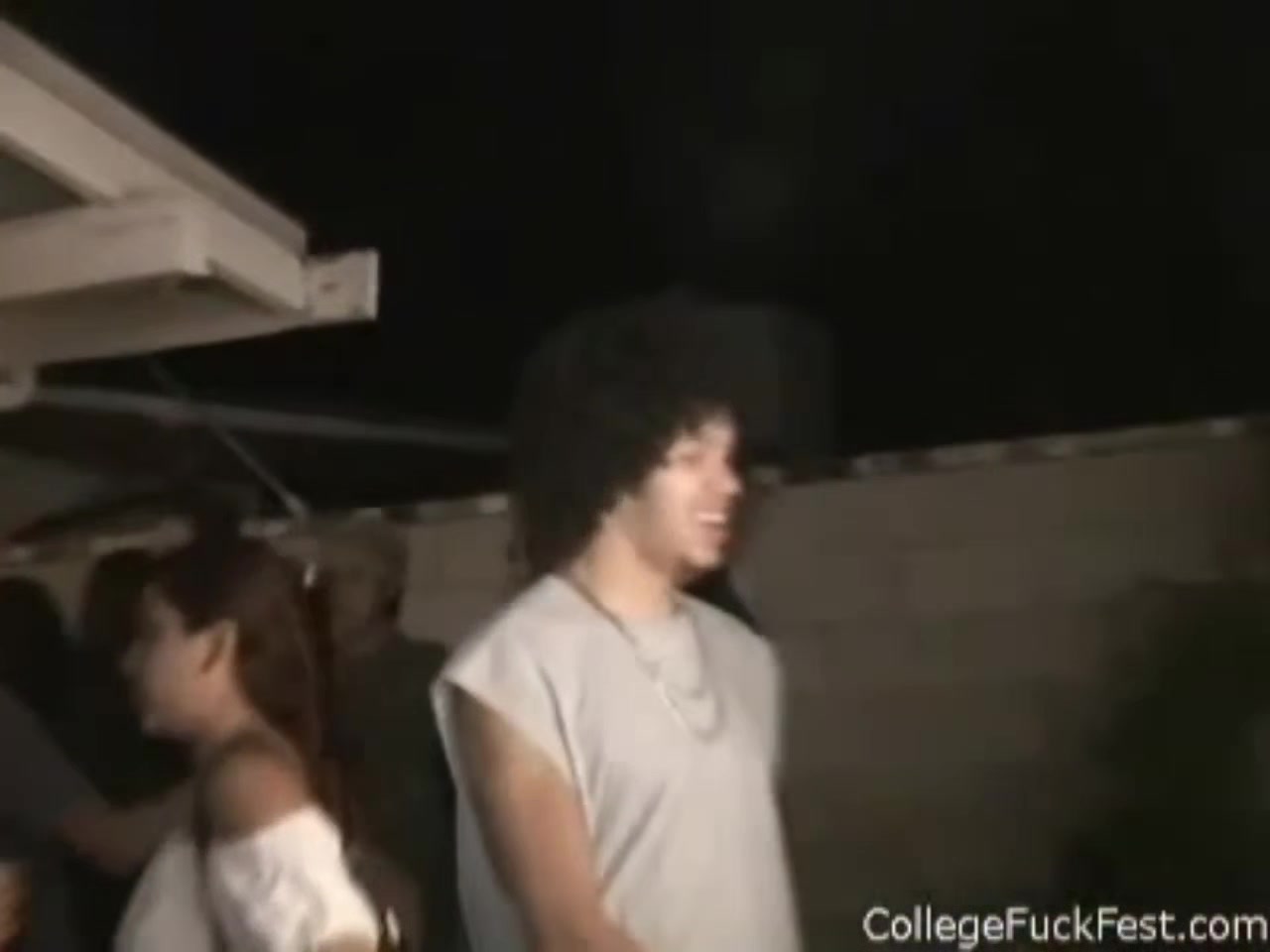 teen 18+ slut gets spitroasted in horny frat scene