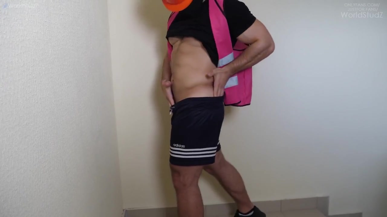 Maybe U Can Give Me Some Money? Straight Worker Is Masturbating On A Staircase For Some Cash