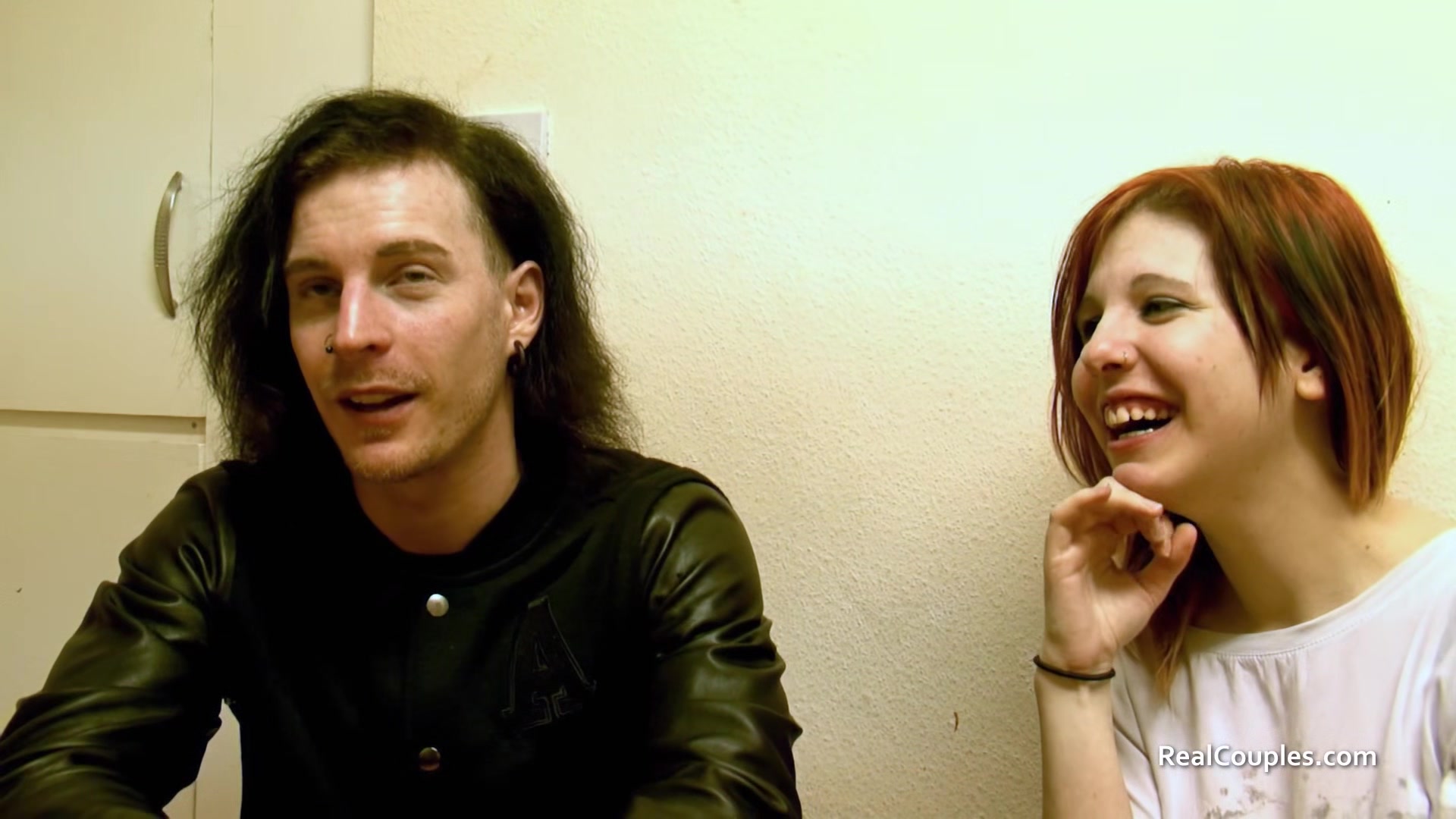Couple talking before first time sex on camera