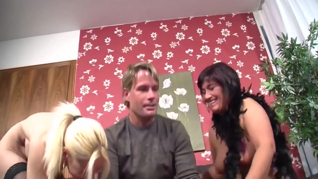 Blonde Milf And Horny Mature Are Satisfying A Lucky Dude