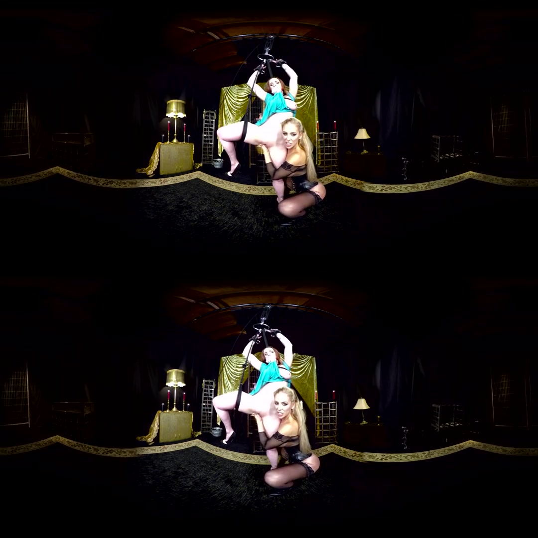 Bella Rossi & Cherie DeVille in Bella Rossi Tied Up in Lezdom Dungeon - KinkVR