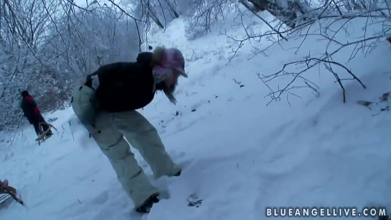 Blue Angel enjoys in playing in the snow