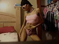 Stylish funky gal dances nude