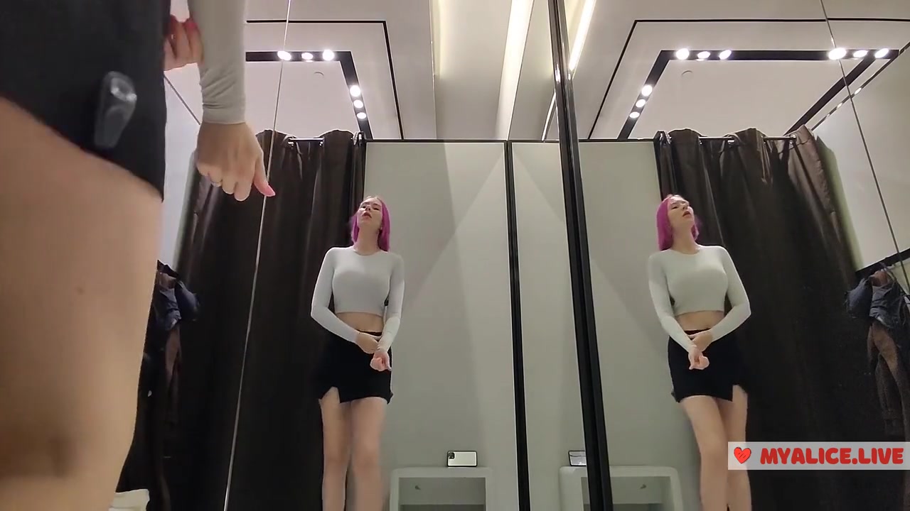 Try On Haul Sweaters In The Big Tits Beauty Pulls On Clothes. View During Fitting