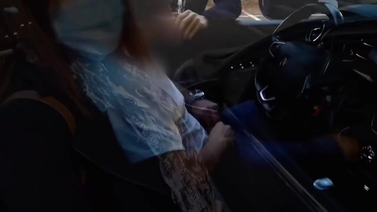 Handjob To A Stranger In The Public Parking Lot As People Pass He Cum Over The Wheel