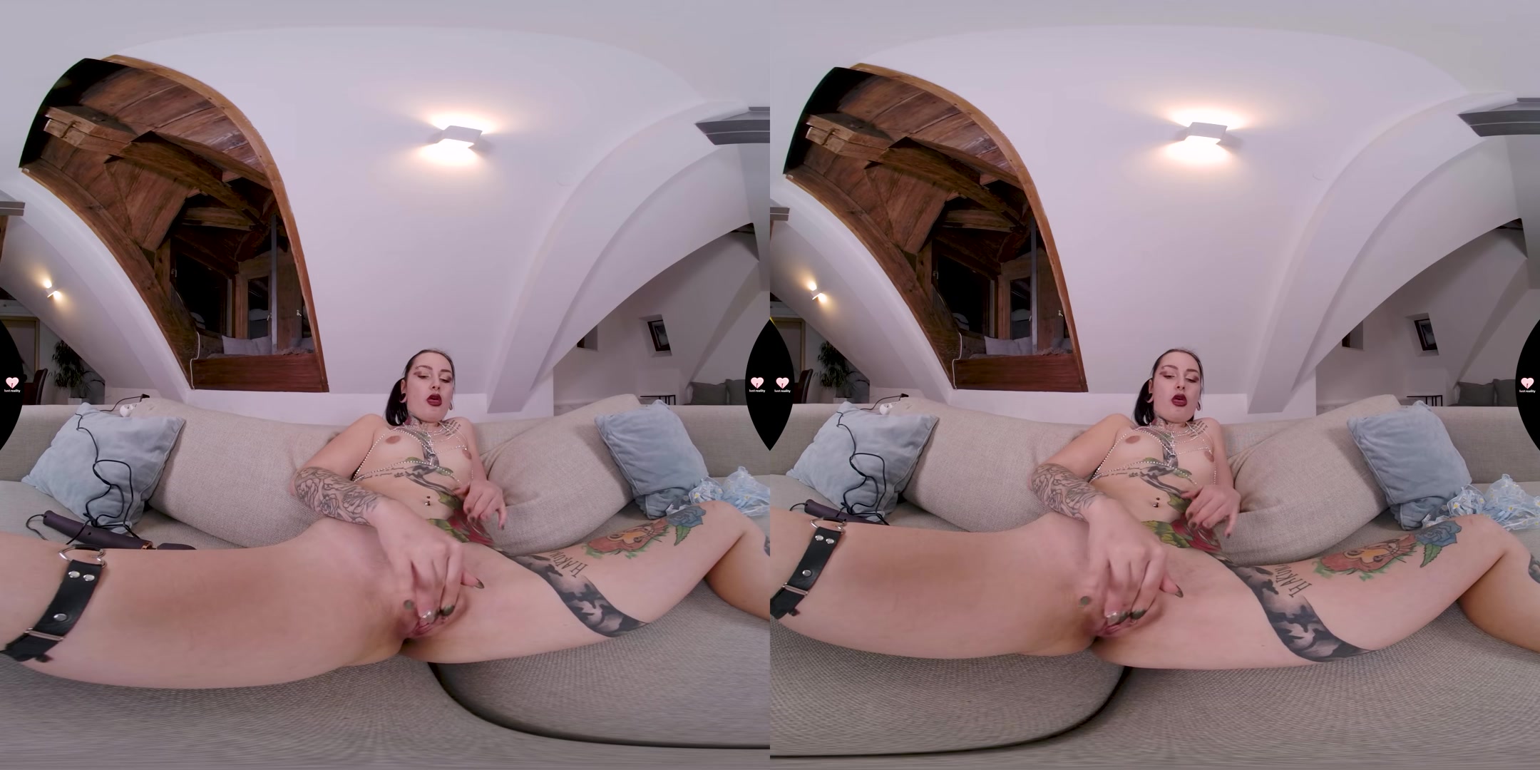 Tattoed Sexy Punk Girl Gets Off With Magic Wand - LustReality
