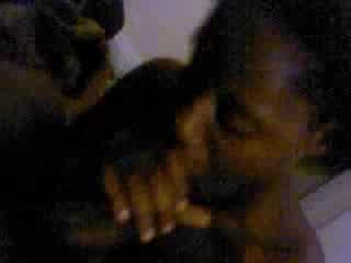 Black girlfriend tries hard to present the best blowjob