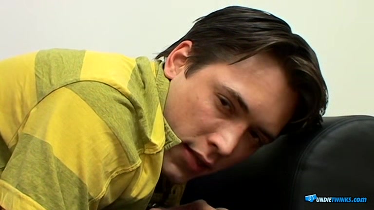 UndieTwinks: Uncut Kyle Valasek teases and humps his throbbing dick on the sofa