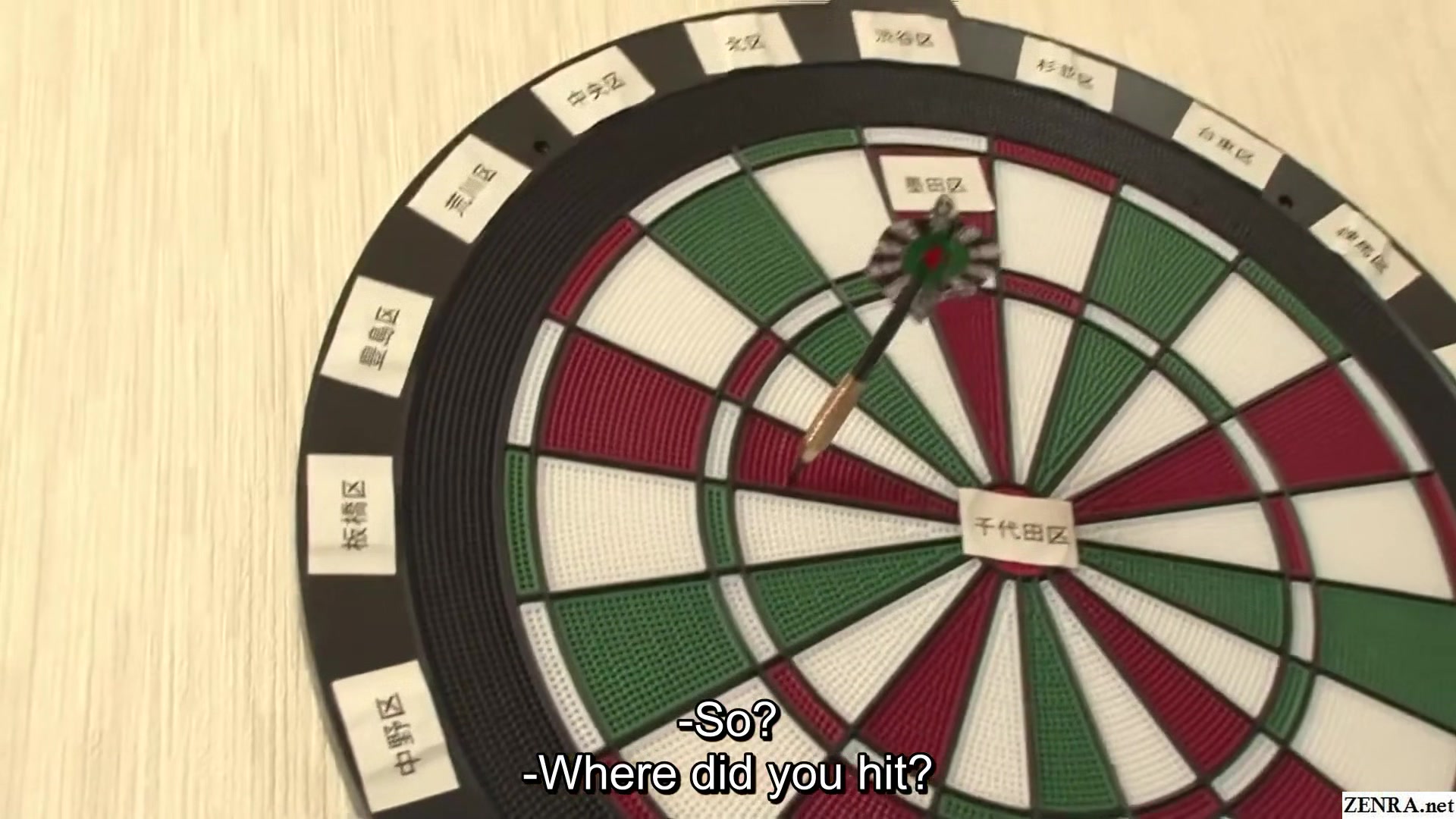 Japanese street pickup success story decided by a game of darts