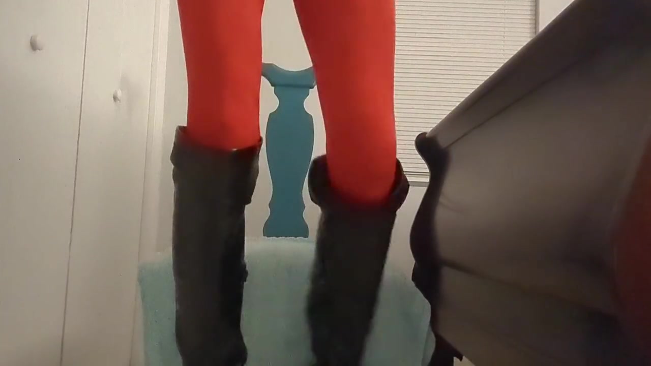 Schoolgurl Sissy In Red Satin Panties With Cumshot