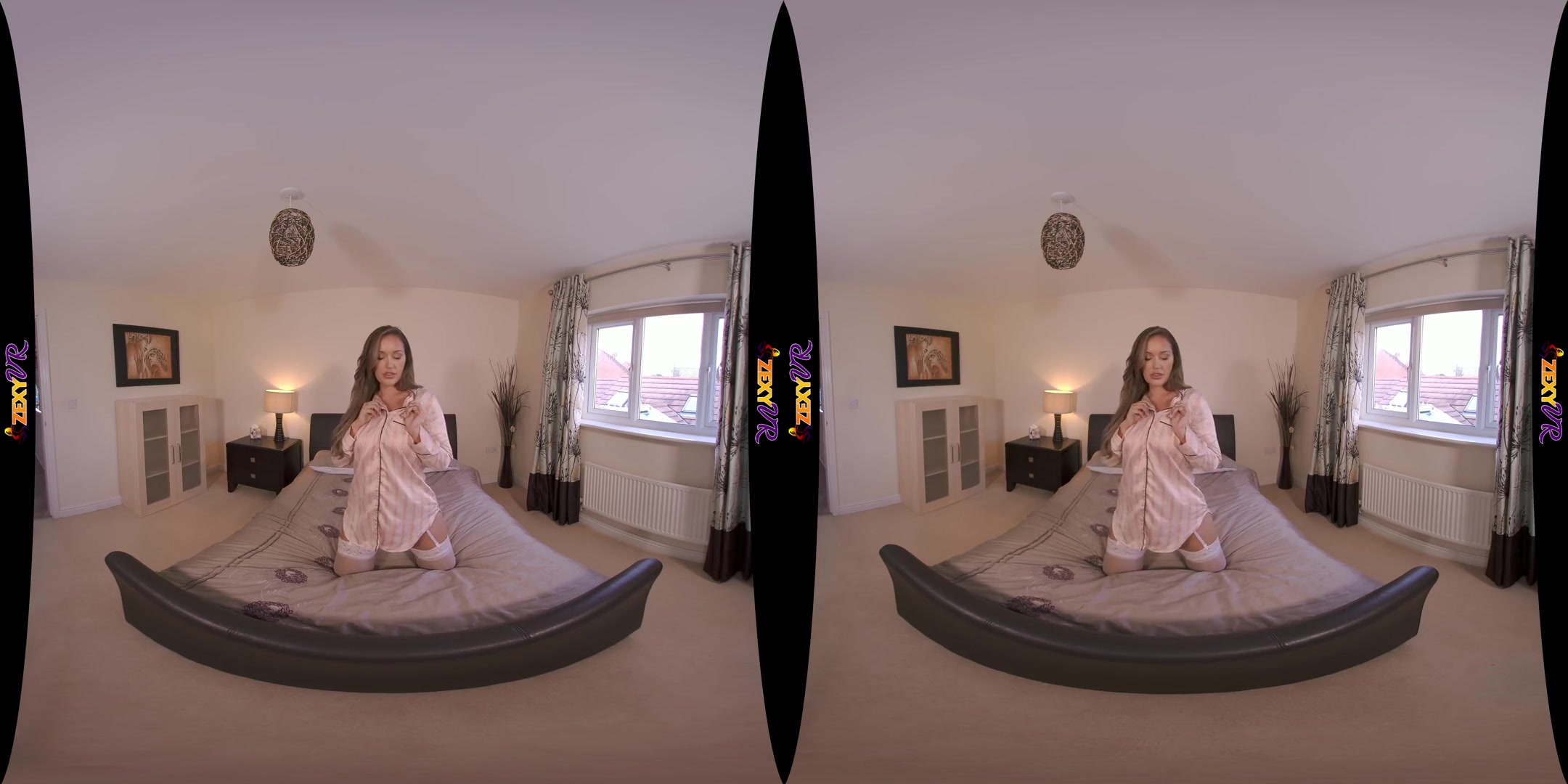 Bed Invitation - Busty Babe Solo Striptease - SexLikeReal