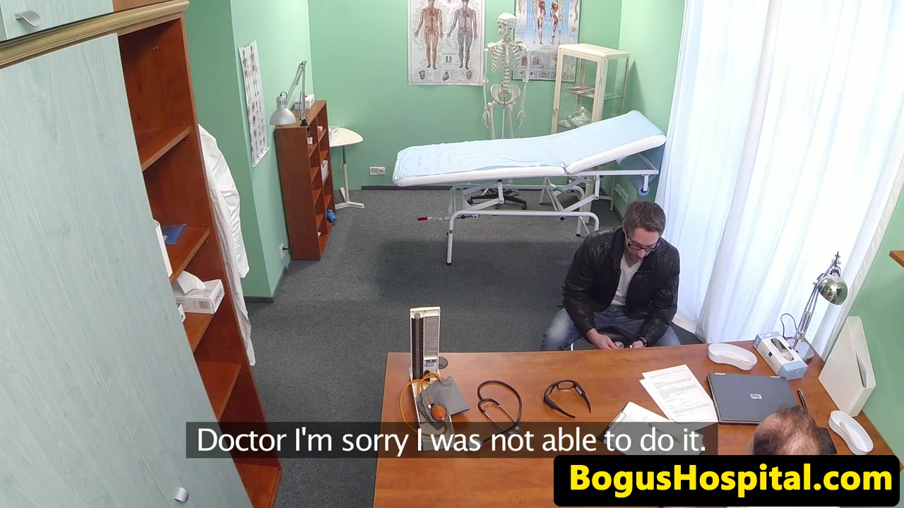 Gorgeous euro nurse collects patients cum
