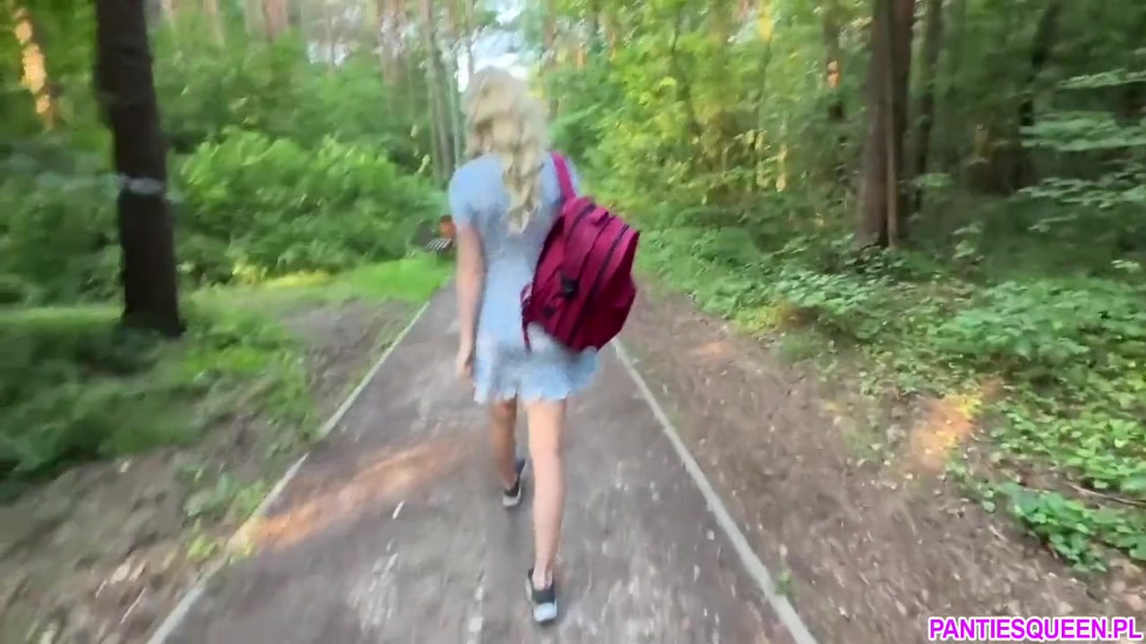 Public Dare - Stepsister Walks Around Naked Outdoors In Park And Plays With Remote Control Vibrator In Her Pussy