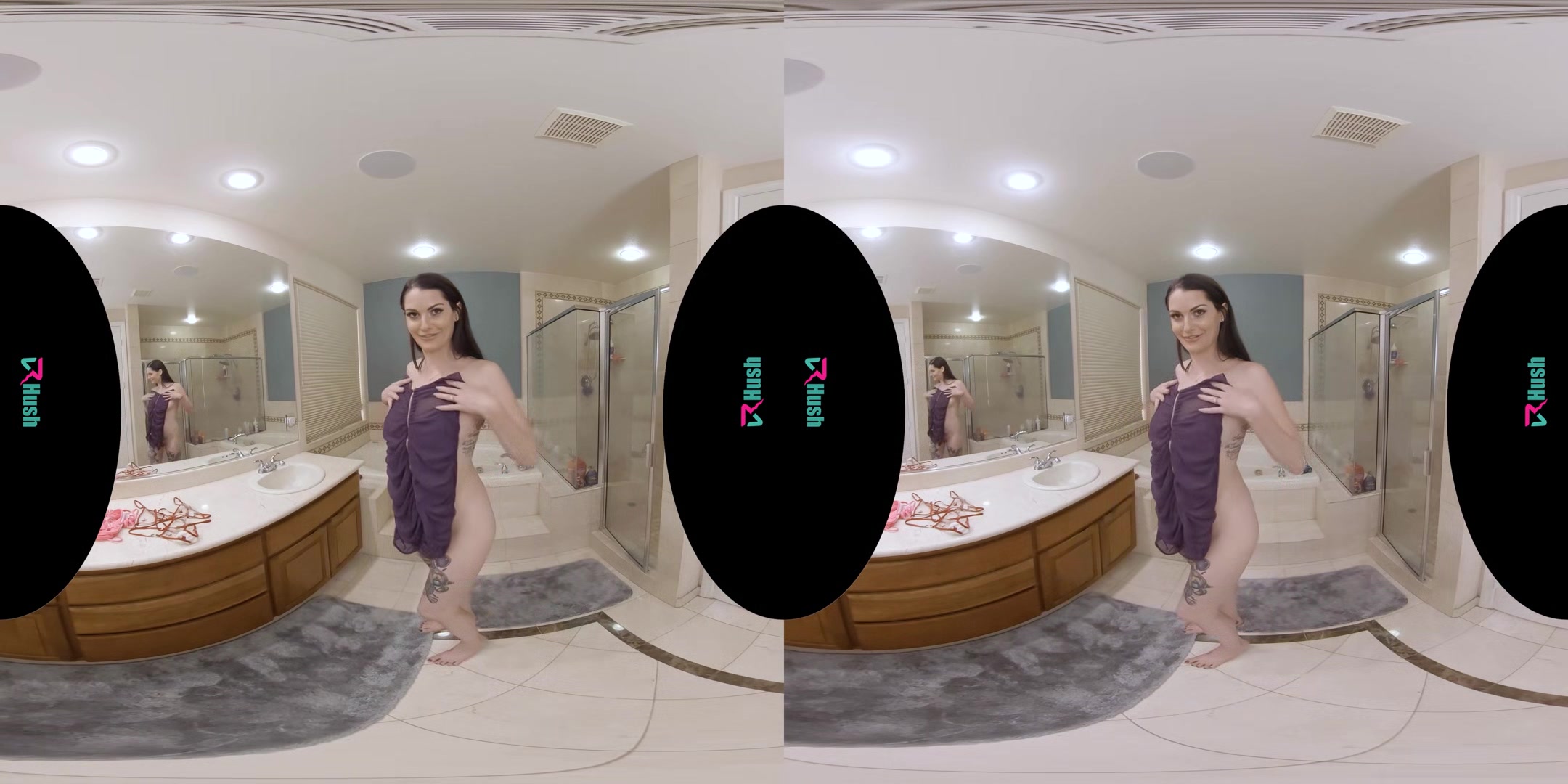 VRHUSH Aria Khaide tries on outfits before riding your cock
