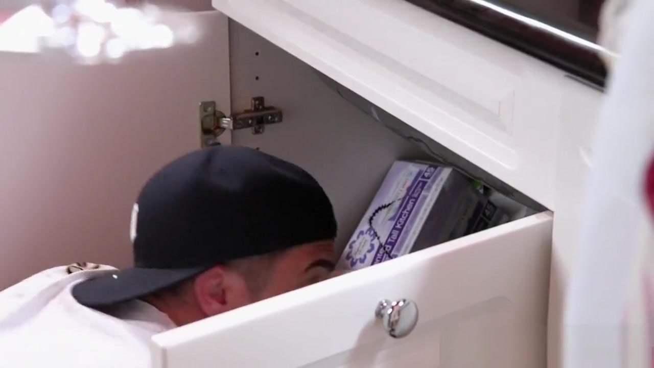 Busty transgender femdom drills plumbers ass
