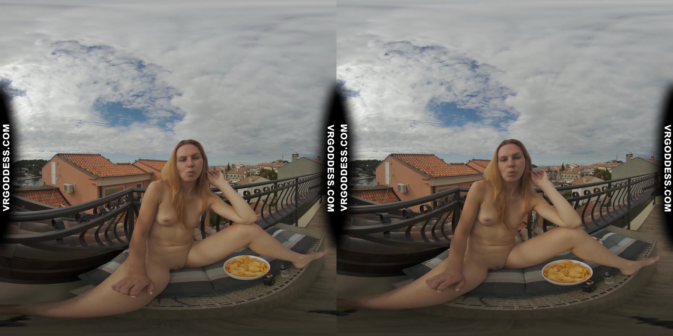 Hot Ginger Lea Naked Mukbang ASMR Chip Eating With A Nice View
