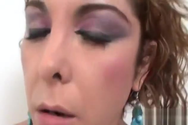 Busty shemale babes get sprayed with jizz