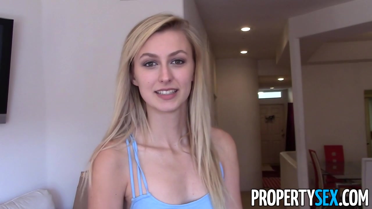 PropertySex Absolutely Stunning Blonde Agent Fucks Renter in Apartment