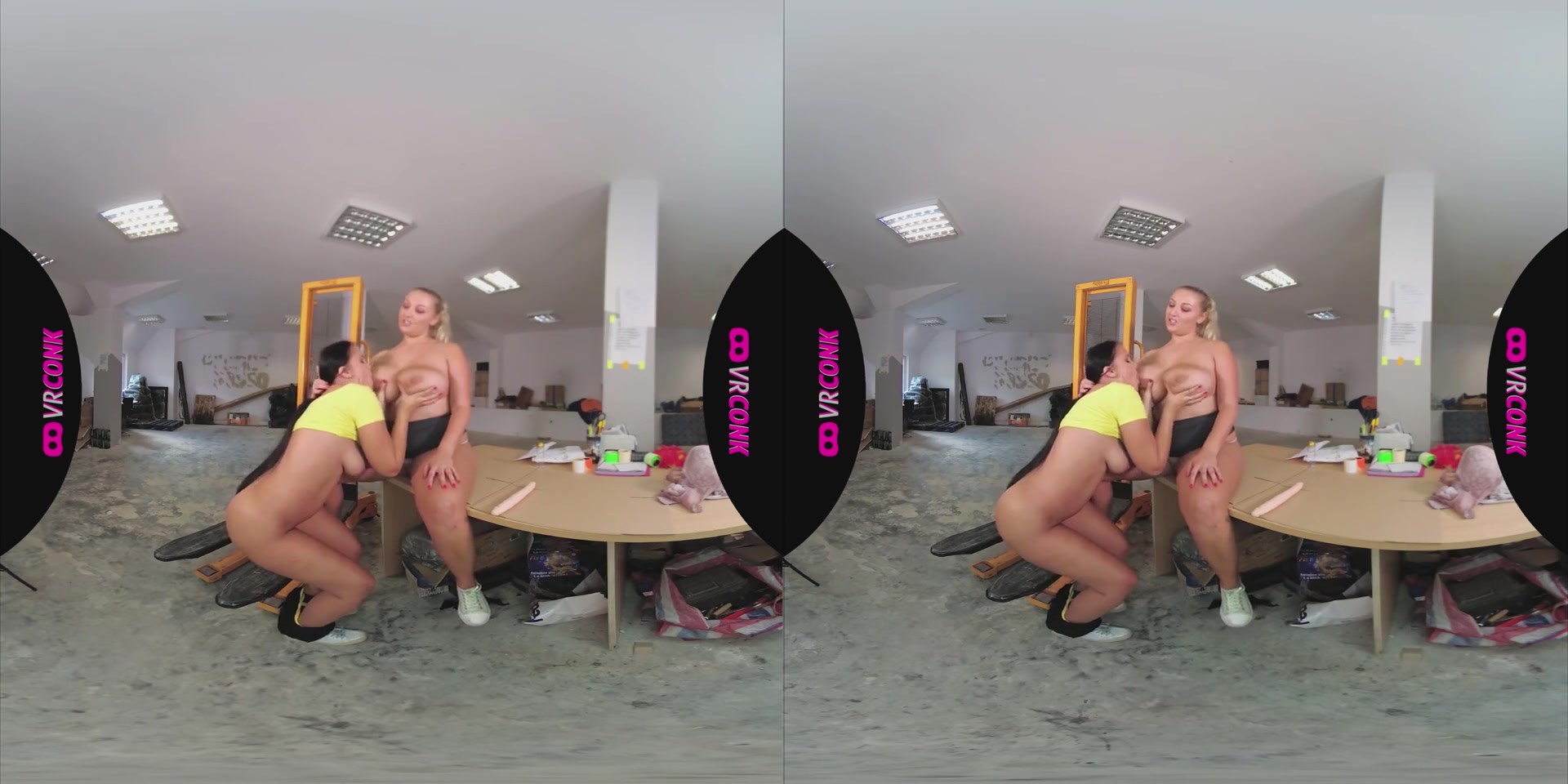 Krystal Swift & Jennifer Mendez in Lesbian Forklift - VR Porn Video - VRConk