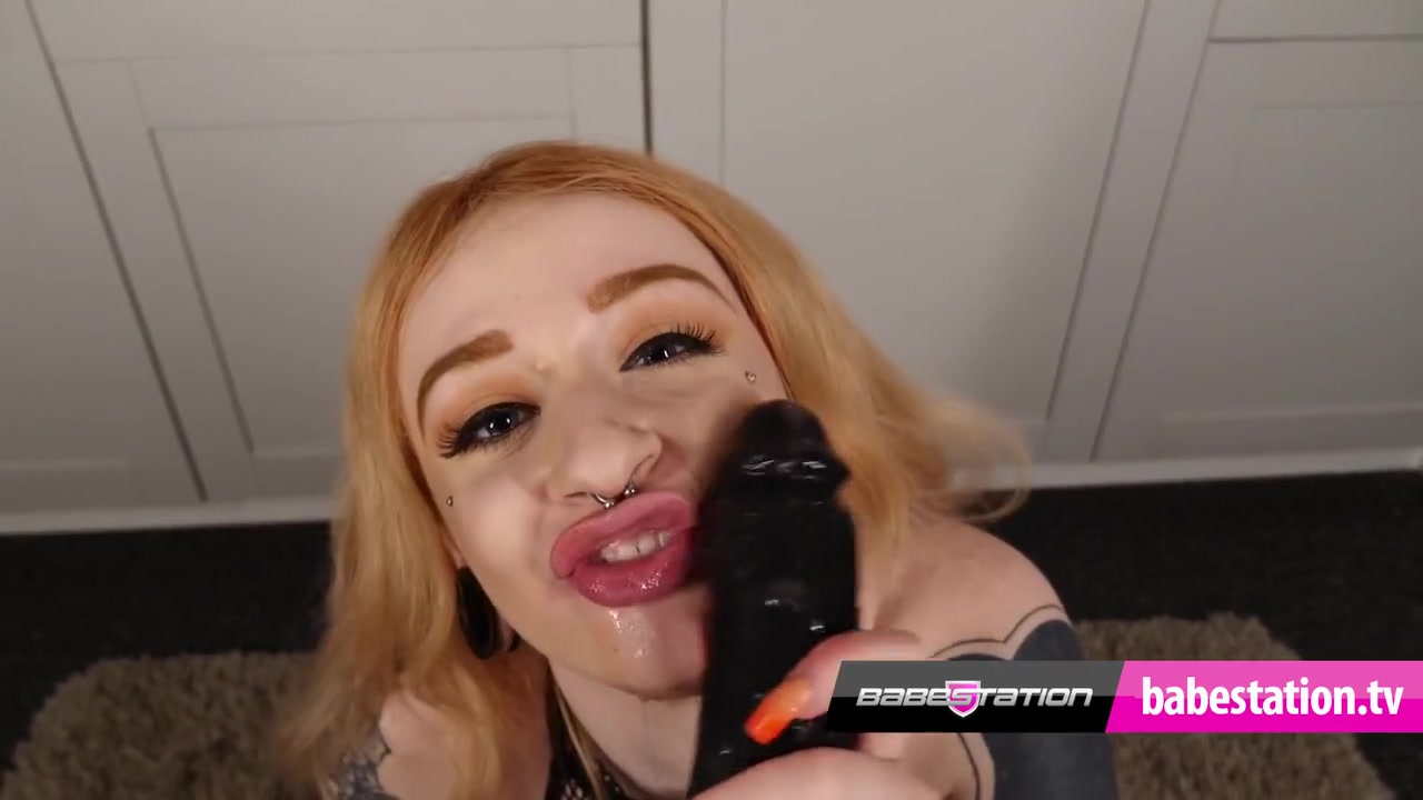 British Redhead Pornstar Gags On Huge Dildo - Azura Alii
