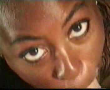 Gorgeous Ebony lady gets powerful facial cumshot