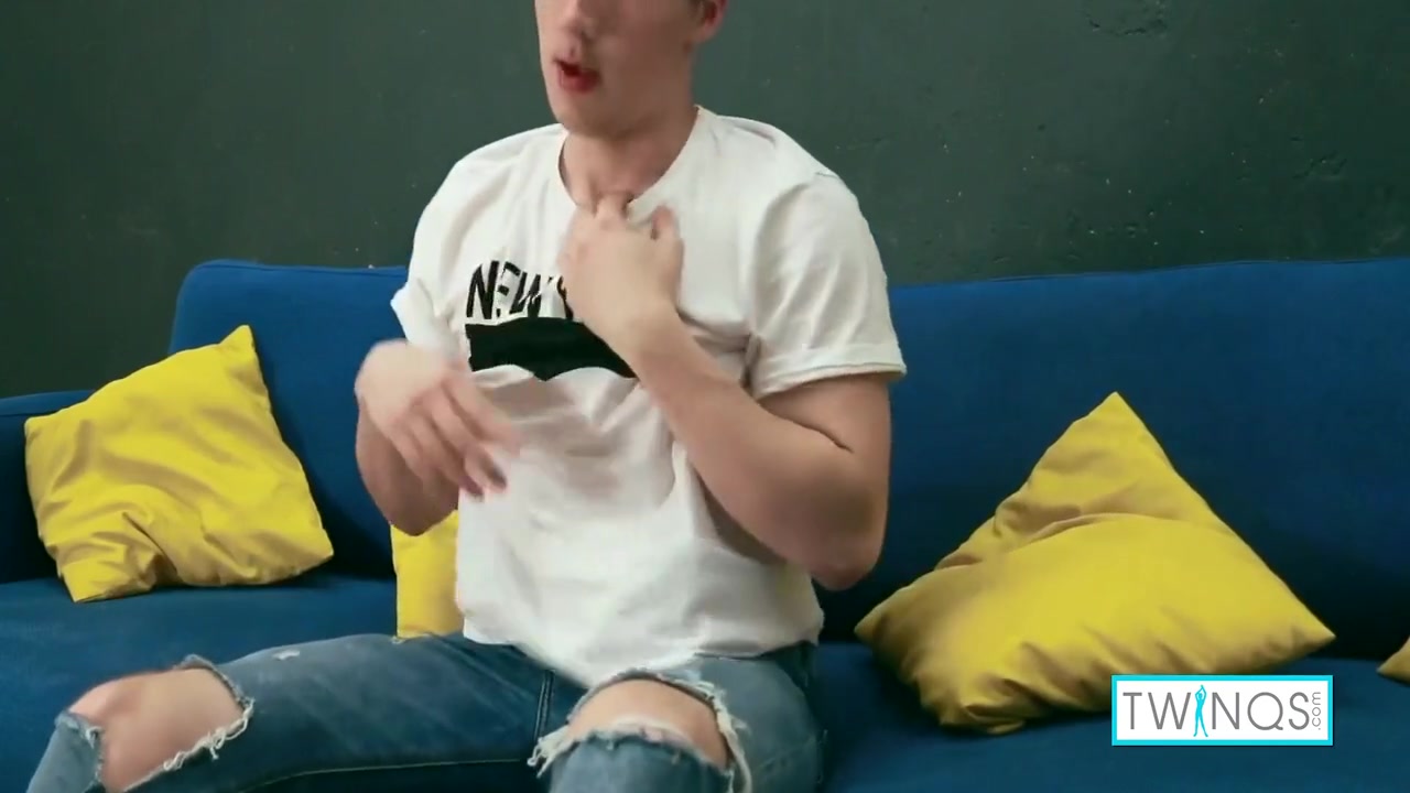 Slender Brunette Twink Jerks Off His Cock