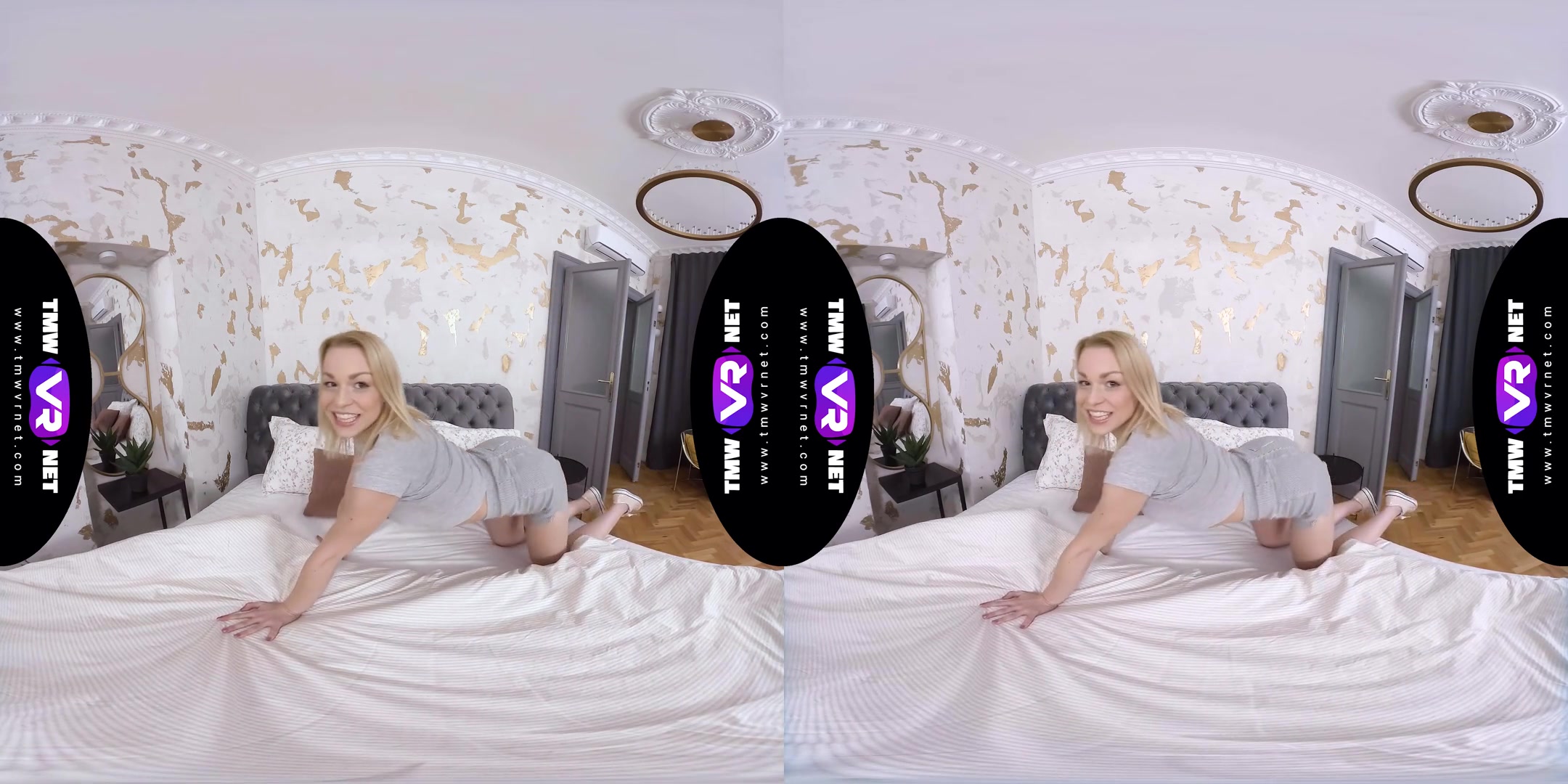 Hot Blonde Plays Hot Games - Short VR Solo Scene with Blonde Babe