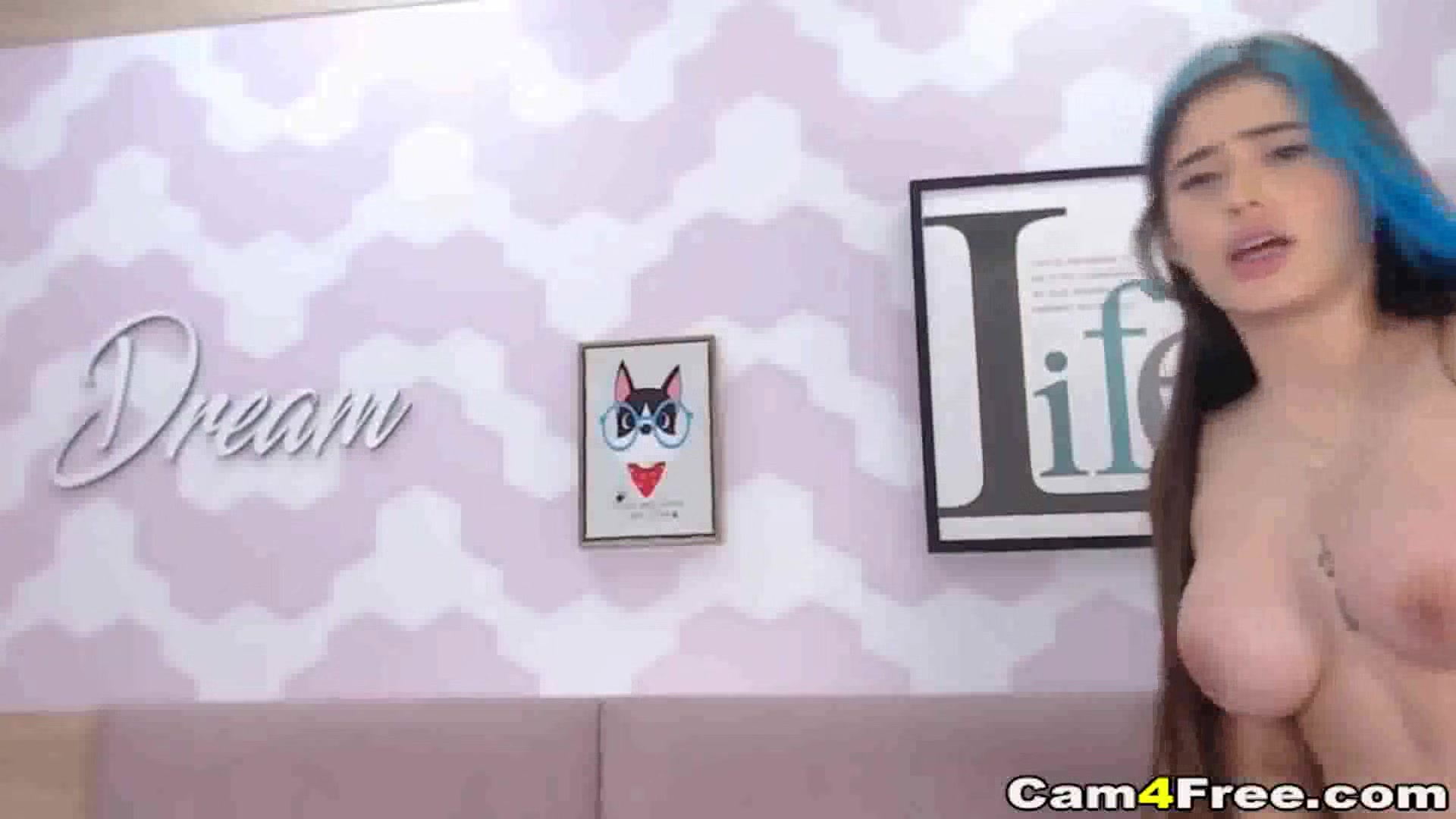 Busty Nerd Wildly Plays Her Pussy