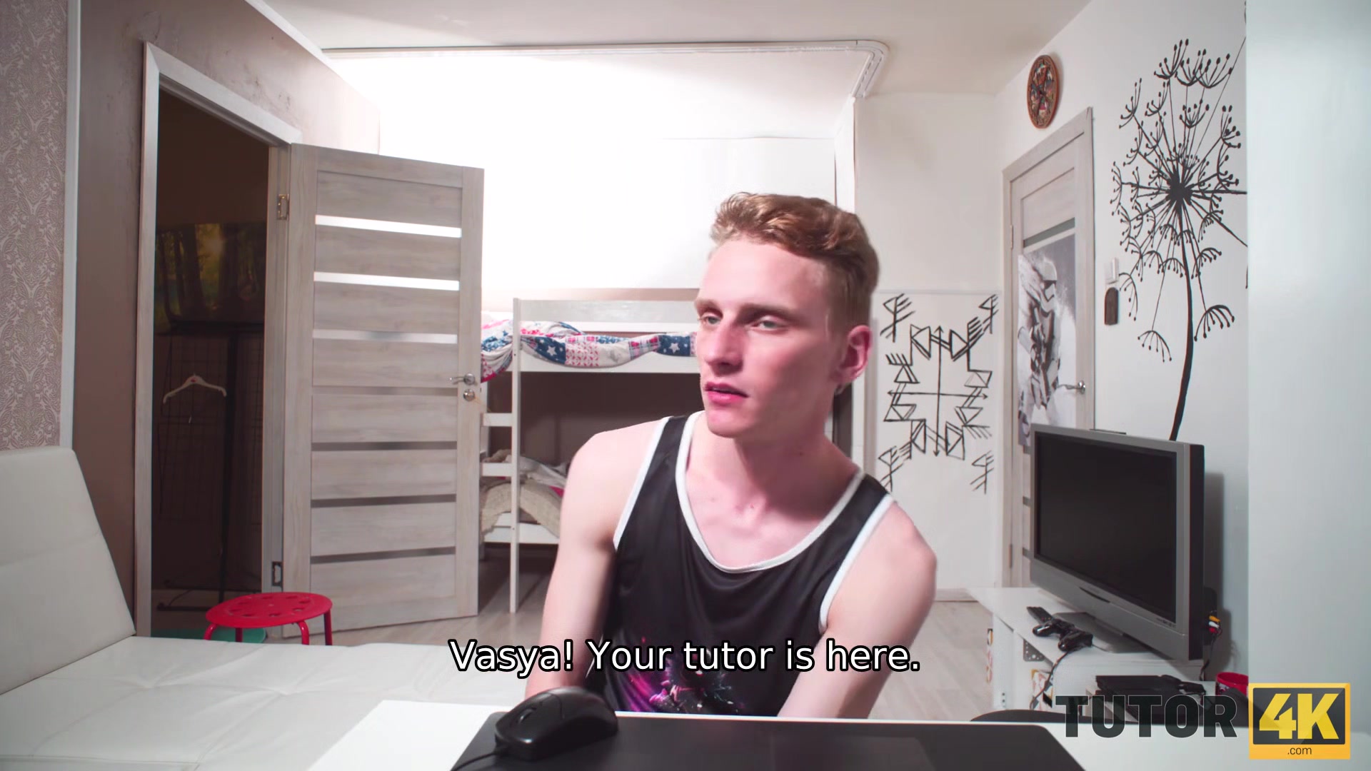 TUTOR4K. Private teacher knows everything and can even show boy hot to drill