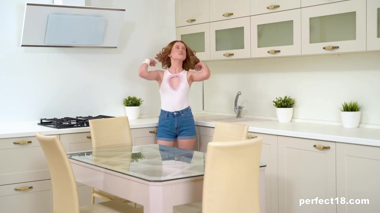 Una Fairy In Redhead Cleans The Kitchen Before Rubbing Her Pussy