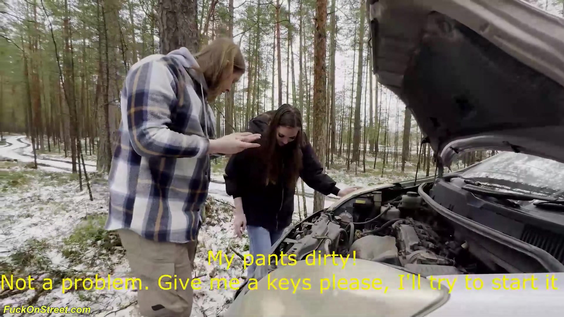 roadside assistance rewarded with car fucking