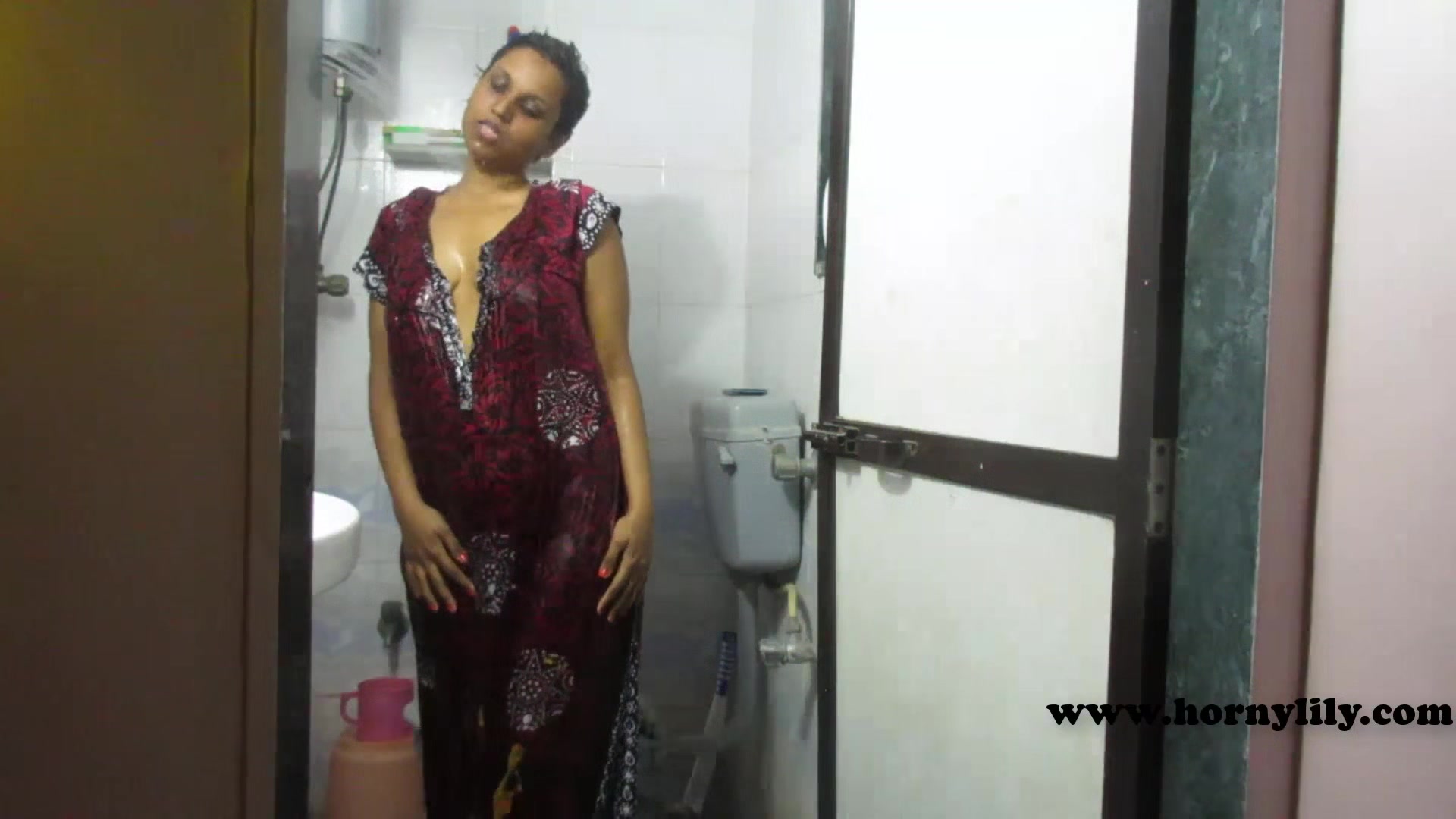Early Morning Shower With Masturbation Fingering Indian Pussy While In Shower