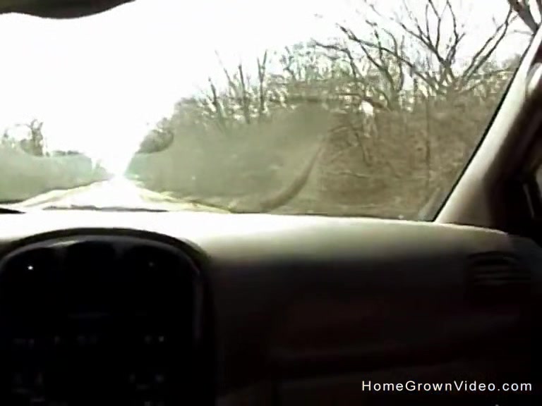 My hot little blonde girlfriend jerks me off in the car