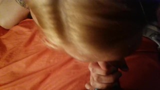 Blowjob by Cock Teasing Sexy Blonde Milf 